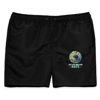 Ratten Ratte - Männer Badeshorts - Schwarz - Vorne - AI Model Male 178 light (178cm)