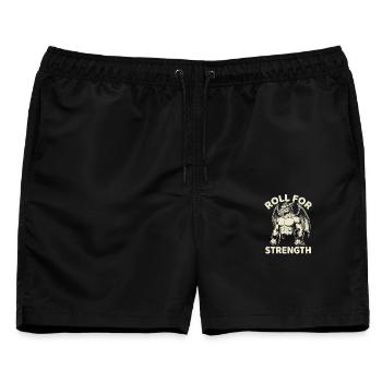  Roll For Strength Fantasy Dragon Gamer Tabletop - Männer Badeshorts - Schwarz - Vorne - AI Model Male 178 light (178cm)