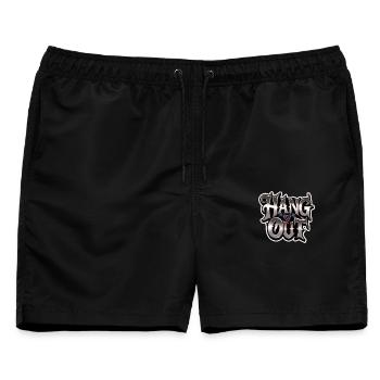  Hang Out Fledermaus Horror Spruch Für Dunklen - Männer Badeshorts - Schwarz - Vorne - AI Model Male 178 light (178cm)
