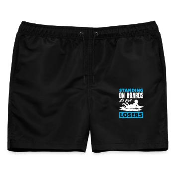 Surfen Surfboarder Bodyboarder - Männer Badeshorts - Schwarz - Vorne - AI Model Male 178 light (178cm)