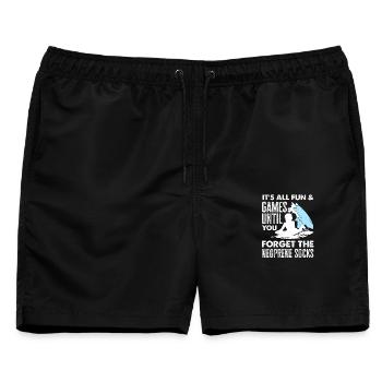 Surfen Surfboarder Bodyboarder - Männer Badeshorts - Schwarz - Vorne - AI Model Male 178 light (178cm)