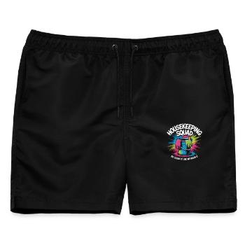 Lustiges Putzen Design - Männer Badeshorts - Schwarz - Vorne - AI Model Male 178 light (178cm)
