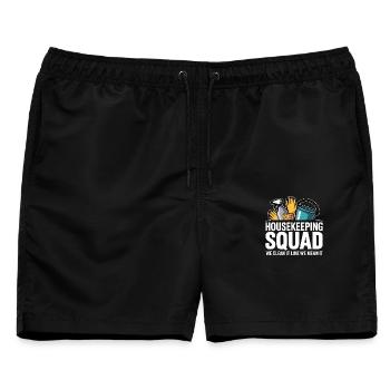 Lustiges Putzen Design - Männer Badeshorts - Schwarz - Vorne - AI Model Male 178 light (178cm)