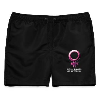  Equal Rights Are Not Optional Feminismus - Männer Badeshorts - Schwarz - Vorne - AI Model Male 178 light (178cm)