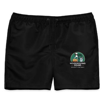 Lustiges Putzen Design - Männer Badeshorts - Schwarz - Vorne - AI Model Male 178 light (178cm)