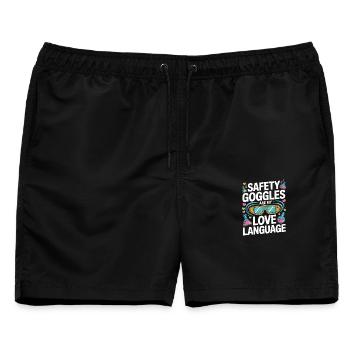Love Language Safety Goggles - Männer Badeshorts - Schwarz - Vorne - AI Model Male 178 light (178cm)