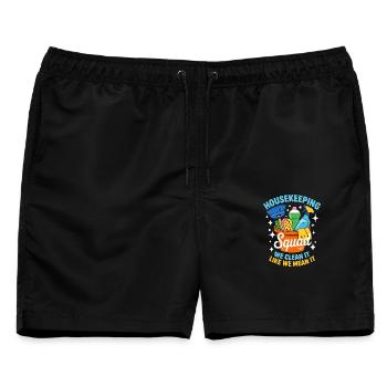 Lustiges Putzen Design - Männer Badeshorts - Schwarz - Vorne - AI Model Male 178 light (178cm)