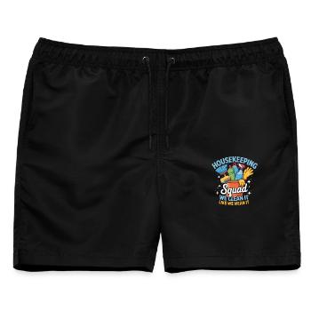 Lustiges Putzen Design - Männer Badeshorts - Schwarz - Vorne - AI Model Male 178 light (178cm)