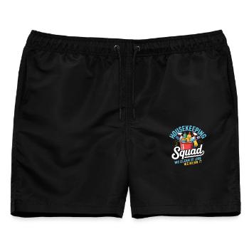 Lustiges Putzen Design - Männer Badeshorts - Schwarz - Vorne - AI Model Male 178 light (178cm)