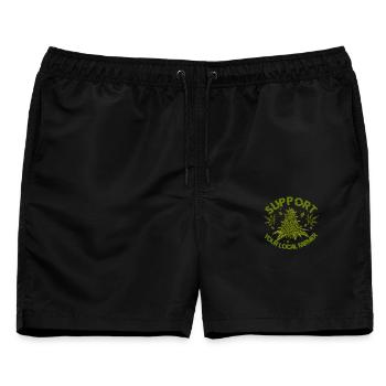 Support Your Local Farmer - Cannabis Blüte Outfit - Männer Badeshorts - Schwarz - Vorne - AI Model Male 178 light (178cm)