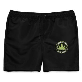 Support Your Local Farmer - Cannabis Hanf Outfit - Männer Badeshorts - Schwarz - Vorne - AI Model Male 178 light (178cm)