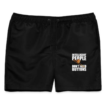 Buttons Posaune Posaunenspieler Posaunist - Männer Badeshorts - Schwarz - Vorne - AI Model Male 178 light (178cm)