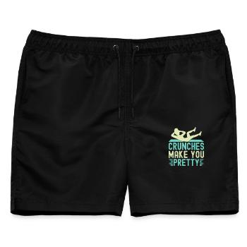 Fitness Fanatics Crunches Make You Pretty - Männer Badeshorts - Schwarz - Vorne - AI Model Male 178 light (178cm)