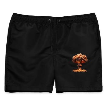 Die Kraft der Atome - Männer Badeshorts - Schwarz - Vorne - AI Model Male 178 light (178cm)