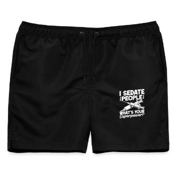 Anesthesiologist Your Superpower Anesthesia - Männer Badeshorts - Schwarz - Vorne - AI Model Male 178 light (178cm)