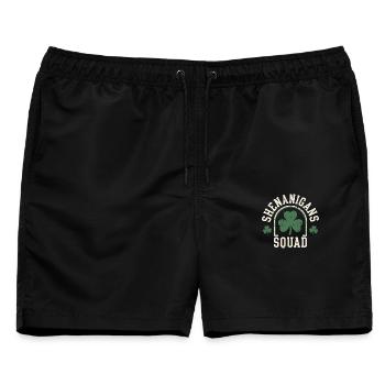 Shenanigans Squad Shamrock Spaß - Männer Badeshorts - Schwarz - Vorne - AI Model Male 178 light (178cm)