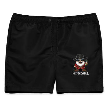 Heisenzwerg – freches Zwerg Design mit Humor - Männer Badeshorts - Schwarz - Vorne - AI Model Male 178 light (178cm)