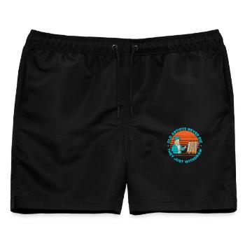 Artist Painter Graphic Old Artists Never Die Art - Männer Badeshorts - Schwarz - Vorne - AI Model Male 178 light (178cm)