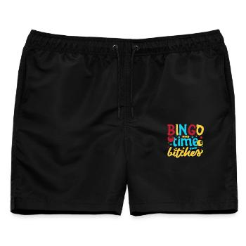 Bingo Game Bingo Time Bitches Bingo - Männer Badeshorts - Schwarz - Vorne - AI Model Male 178 light (178cm)
