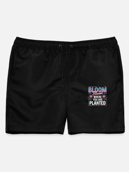  Bloom Bloom Where You Are Planted Selbstliebe - Männer Badeshorts - Schwarz