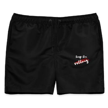 keep on - Männer Badeshorts - Schwarz - Vorne - AI Model Male 178 light (178cm)