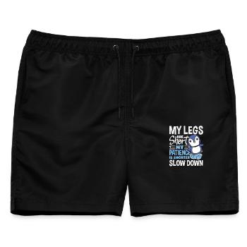 Warte Auf Mich, Ich Habe Kleine Beine - Männer Badeshorts - Schwarz - Vorne - AI Model Male 178 light (178cm)