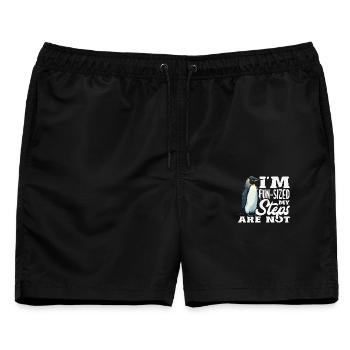 Warte Auf Mich, Ich Habe Kleine Beine - Männer Badeshorts - Schwarz - Vorne - AI Model Male 178 light (178cm)