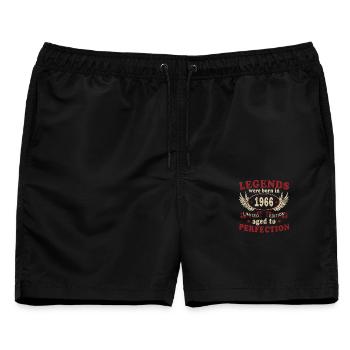 Legende 1966 Geburtstag legendär seit 1966 - Männer Badeshorts - Schwarz - Vorne - AI Model Male 178 light (178cm)