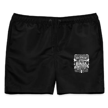 Coding Binärer Kaffee Sarkasmus - Männer Badeshorts - Schwarz - Vorne - AI Model Male 178 light (178cm)