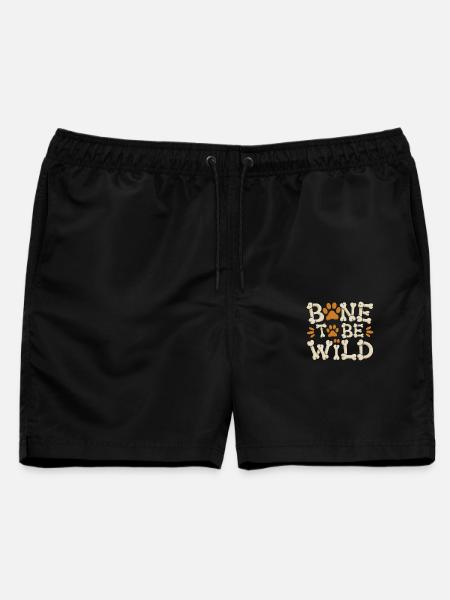 Bone To Be Wild Lustiger Hunde Spruch Für - Männer Badeshorts - Schwarz
