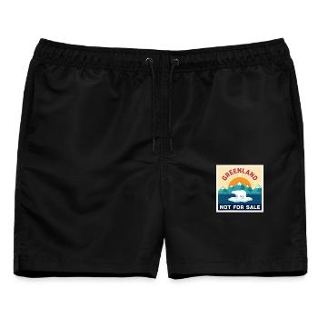 Grönland nicht zu verkaufen Eisbär - Männer Badeshorts - Schwarz - Vorne - AI Model Male 178 light (178cm)