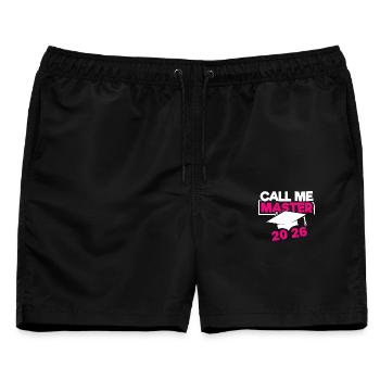 Master 2026 Abschluss Promotion Sponsion - Männer Badeshorts - Schwarz - Vorne - AI Model Male 178 light (178cm)