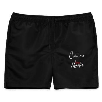 Master Abschluss Promotion Sponsion 2026 - Männer Badeshorts - Schwarz - Vorne - AI Model Male 178 light (178cm)