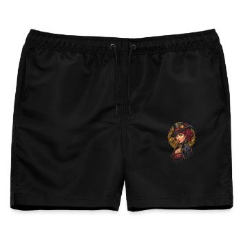 Steam Punk Schöne Frauen Steampunk - Männer Badeshorts - Schwarz - Vorne - AI Model Male 178 light (178cm)