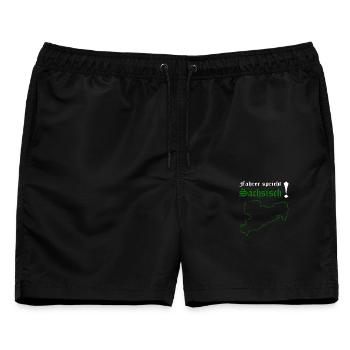 Sachse Sächsischer Dialekt Sachsen - Männer Badeshorts - Schwarz - Vorne - AI Model Male 178 light (178cm)