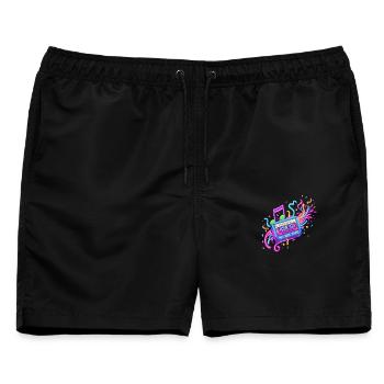 90s Girl - Männer Badeshorts - Schwarz - Vorne - AI Model Male 178 light (178cm)