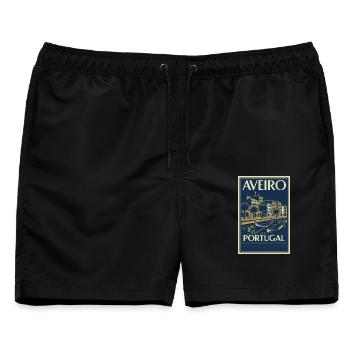 Aveiro Portugal – Vintage Reiseposter Art Deco - Männer Badeshorts - Schwarz - Vorne - AI Model Male 178 light (178cm)