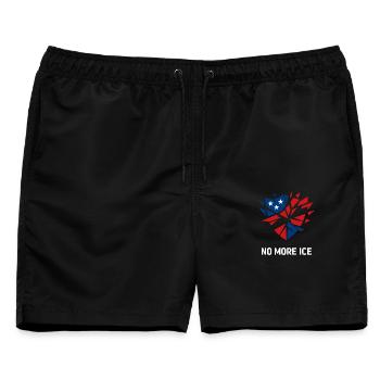 Stoppt die Abschiebung Protest Herz - Männer Badeshorts - Schwarz - Vorne - AI Model Male 178 light (178cm)