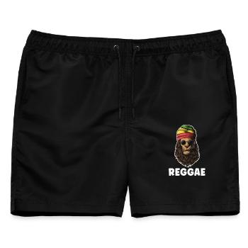 Rastafari Reggae Lion - Männer Badeshorts - Schwarz - Vorne - AI Model Male 178 light (178cm)