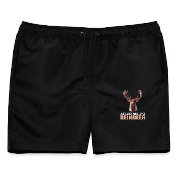 Rentiere Rentier - Männer Badeshorts - Schwarz - Vorne - AI Model Male 178 light (178cm)