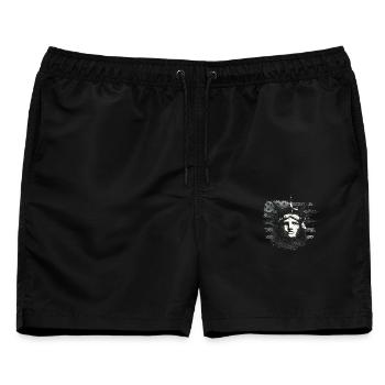 Freiheitsstatue mit US-Flagge - Männer Badeshorts - Schwarz - Vorne - AI Model Male 178 light (178cm)