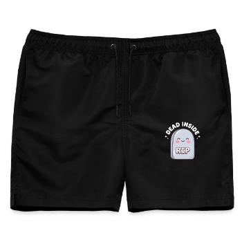 Niedliches RIP Grabstein-Design - Männer Badeshorts - Schwarz - Vorne - AI Model Male 178 light (178cm)