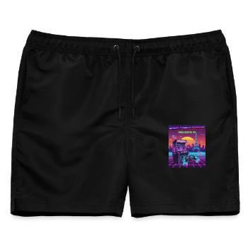 Paris Cyber Gamer - Männer Badeshorts - Schwarz - Vorne - AI Model Male 178 light (178cm)