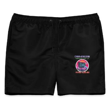 Cyber Teacher - Männer Badeshorts - Schwarz - Vorne - AI Model Male 178 light (178cm)