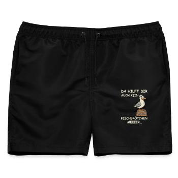 Betrunken Hamburg Fischmarkt - Männer Badeshorts - Schwarz - Vorne - AI Model Male 178 light (178cm)