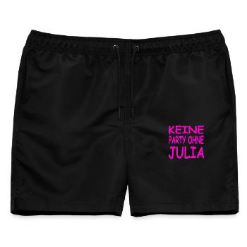 Julia - Männer Badeshorts - Schwarz - Vorne - AI Model Male 178 light (178cm)