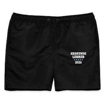 Erdkundelehrer 2026 Erdkunde Lehrer Geo Schule - Männer Badeshorts - Schwarz - Vorne - AI Model Male 178 light (178cm)
