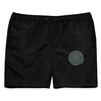 Pi Symbol Spirale Regenbogen Pi Day Ziffern - Männer Badeshorts - Schwarz - Vorne - AI Model Male 178 light (178cm)