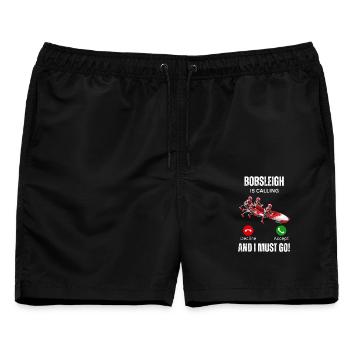 Bob ruft - Männer Badeshorts - Schwarz - Vorne - AI Model Male 178 light (178cm)