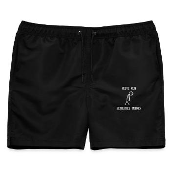 Betreutes trinken Biertrinker Bierliebhaber Bier - Männer Badeshorts - Schwarz - Vorne - AI Model Male 178 light (178cm)